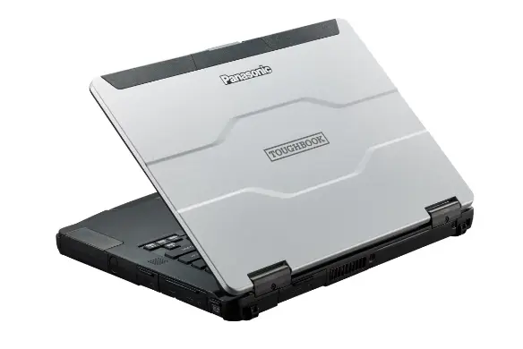 A laptop computer with a black keyboard.