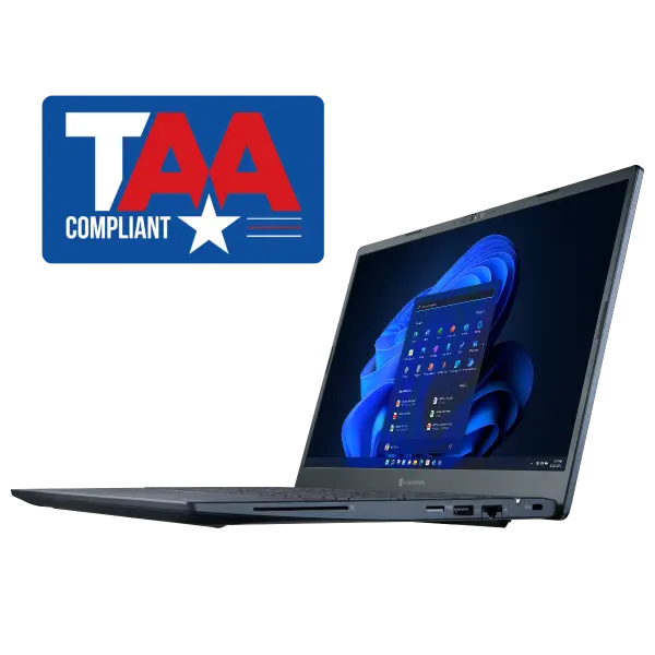 A laptop with the taa logo on it.
