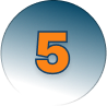 A secured blue and orange button with the number 5 on it.