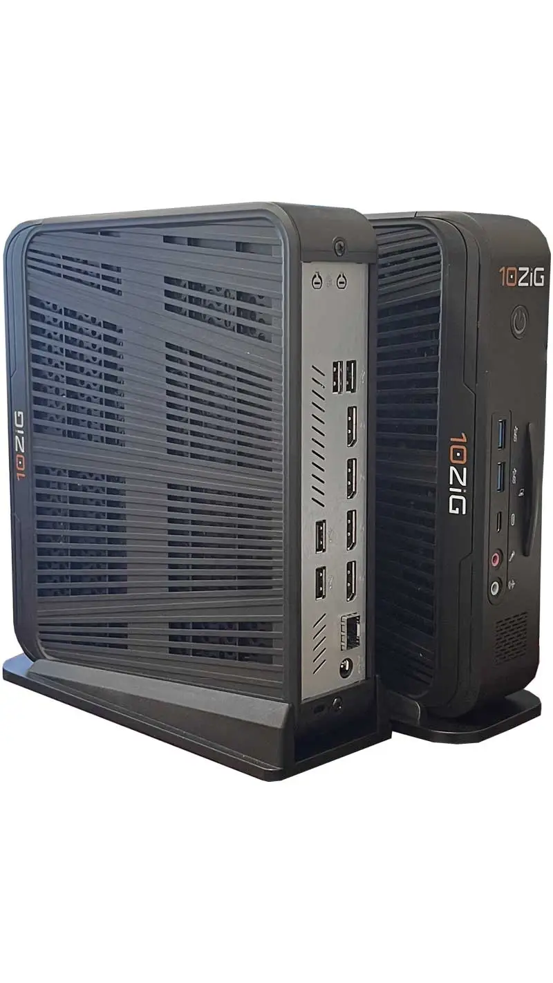 A black zig external hard drive from Ace Computers standing upright with multiple ports and air vents visible on its enclosure.