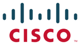 The Cisco logo features the word "CISCO" in red capital letters below a design of vertical blue lines of varying heights, highlighting its featured partners.