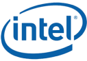 Intel's blue logo, featuring the word "intel" in lowercase and enclosed within an elliptical swoosh, now proudly stands alongside our New Featured Partners. The registered trademark symbol is positioned above the letter "l".