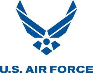Logo of the U.S. Air Force featuring a stylized blue eagle emblem above the text "U.S. Air Force GSA.